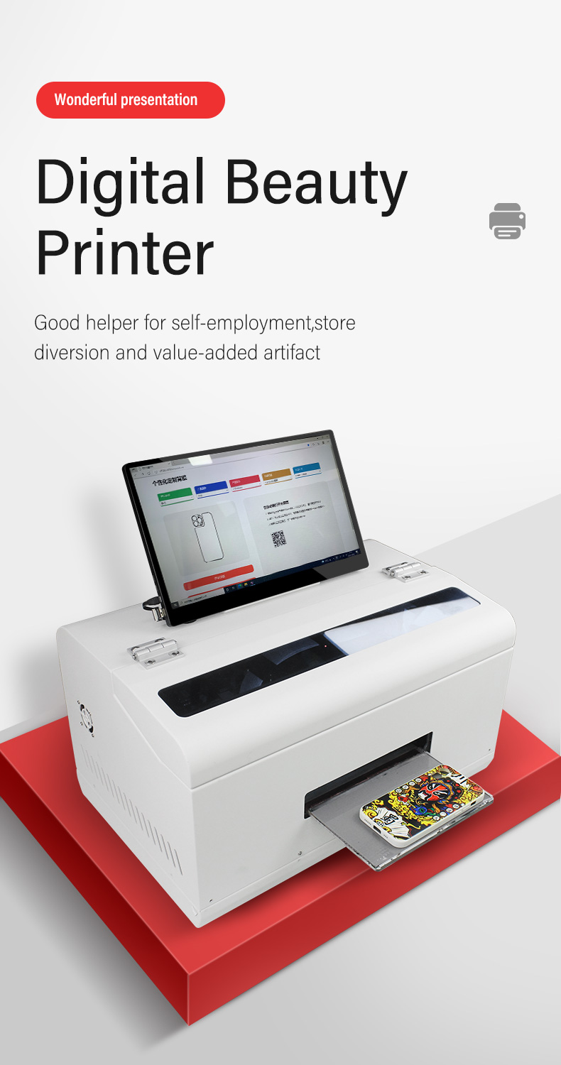 MiniUV-A4 flatbed printer-digital beauty-printer MiniUV-A4 flatbedprinter-digitale schoonheidsprinter