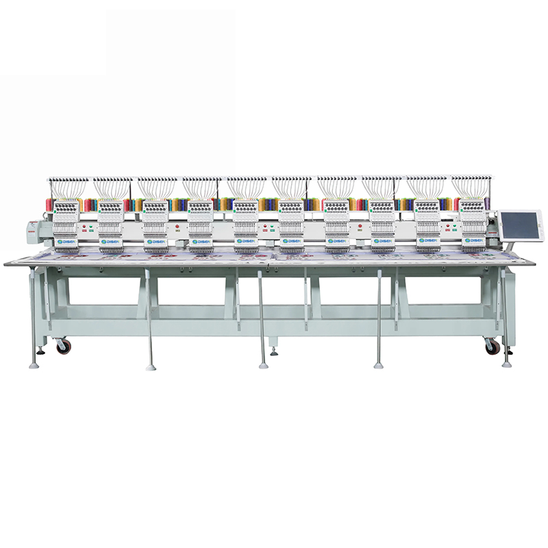 Kwaliteit 10-koppige borduurmachine Cap / T-shirt / kledingstuk / platte automatische borduurmachine 