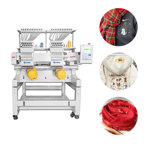 1202 Dubbele kop borduurmachine 500 * 800 mm platte pet t-shirt borduurfabriek