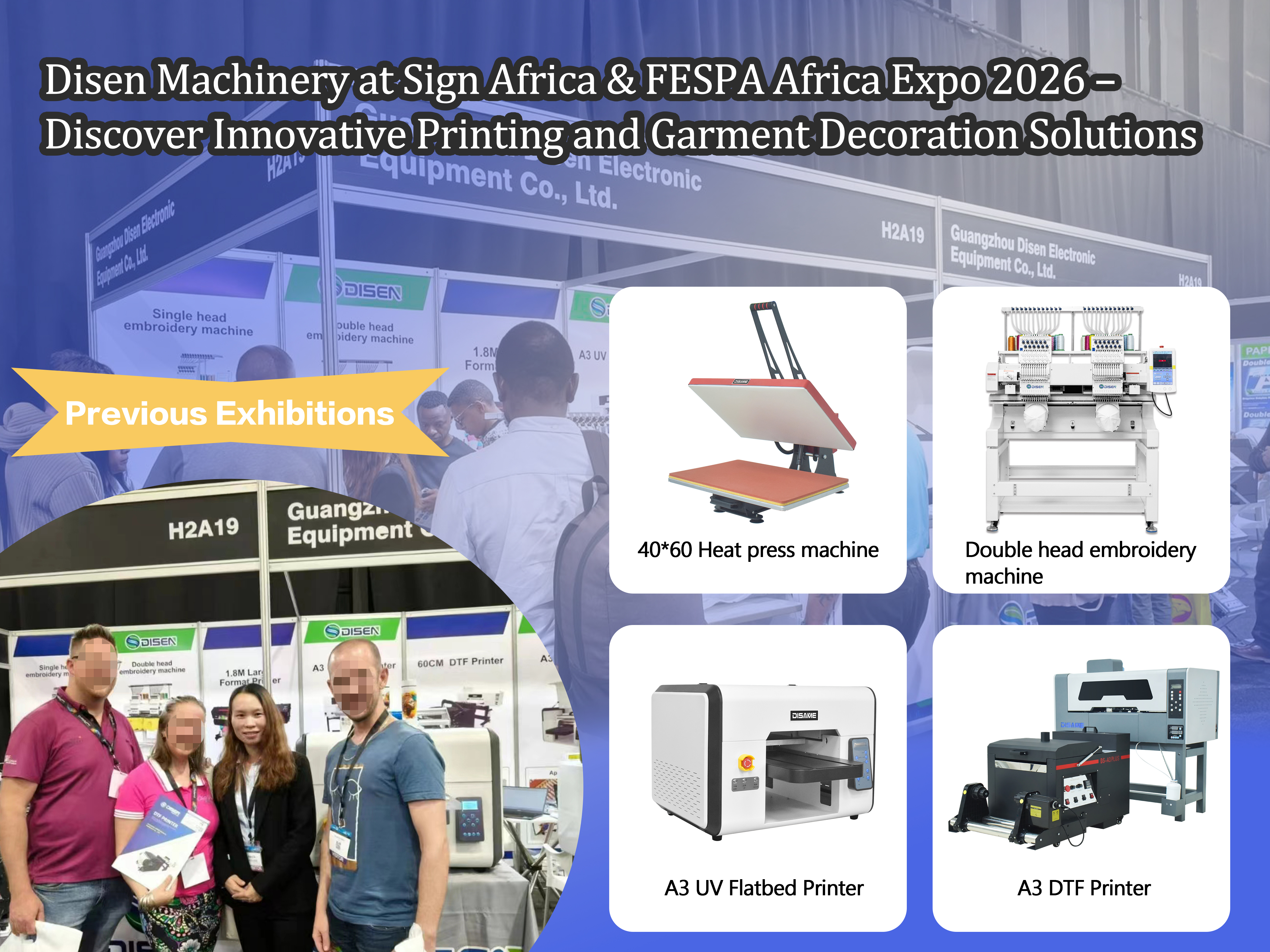 Disen Machinery op Sign Africa & FESPA Africa Expo 2026 – Ontdek innovatieve print- en kledingdecoratieoplossingen